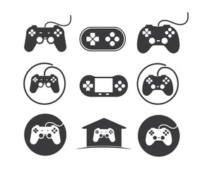 video game controller logo icon vector illustration © sangidan