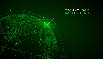 The Earth is made up of digital codes., a sense of science and technology abstract graphics.