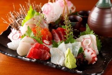 Japanese food sliced raw fish Sashimi 刺身