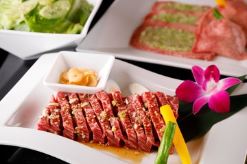 Korean barbecue Raw meat Grilled meat