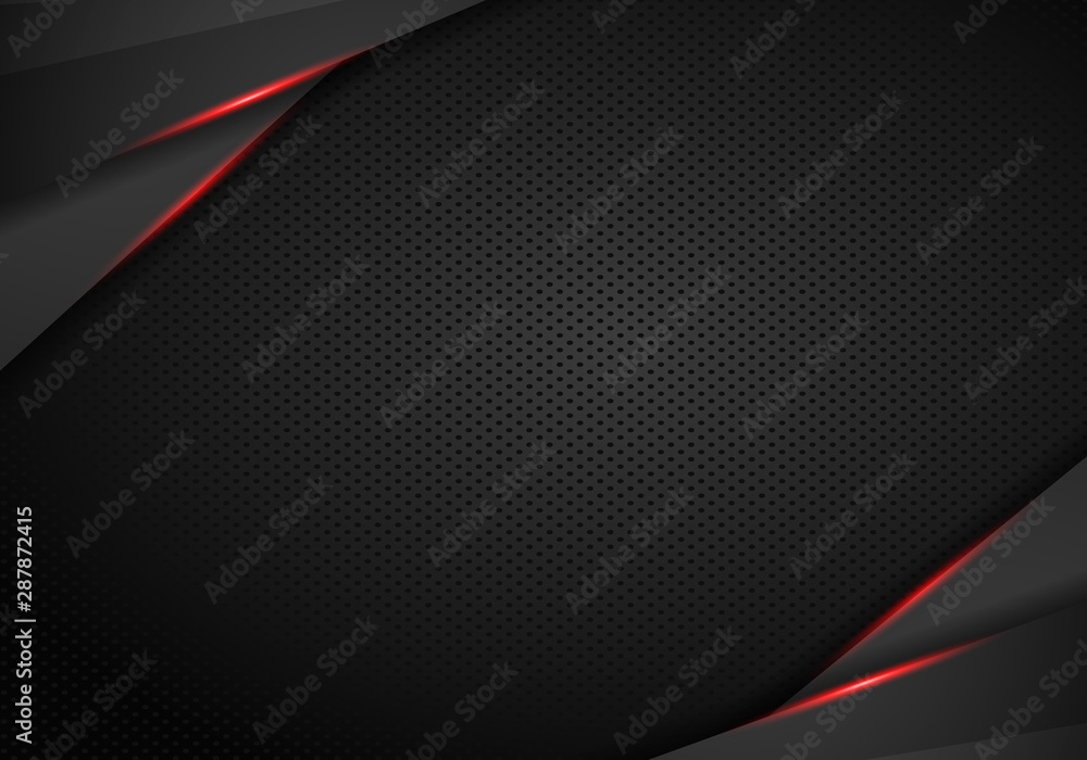 Poster abstract metallic red black frame layout design tech innovation concept background