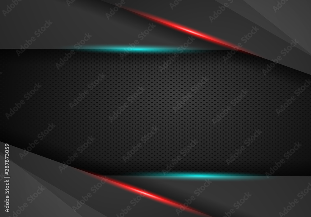 Aufkleber abstract metallic red black frame layout design tech innovation concept background. vector graphic t