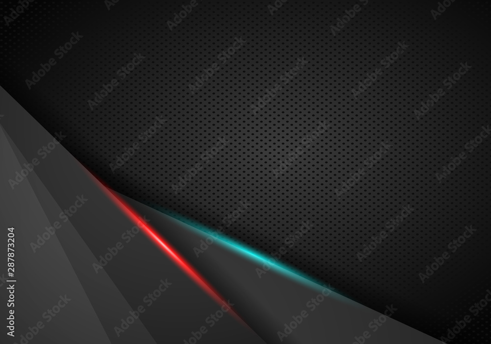 Aufkleber abstract sharp metallic frame red black sports gamer concept background layout design. vector graphi
