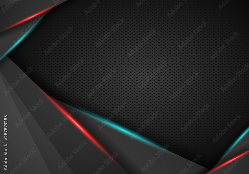 Aufkleber abstract red frame with steel texture hole pattern sports tech modern template. vector graphic templ