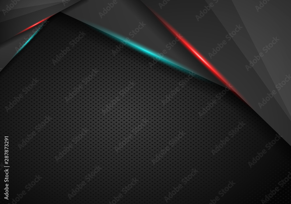 Aufkleber abstract red frame with steel texture hole pattern sports tech modern template. vector graphic templ