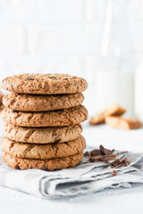 Classic oatmeal cookies with chocolate