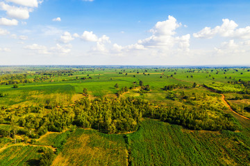 Fototapeta na wymiar Aerial View landscape environment in countryside