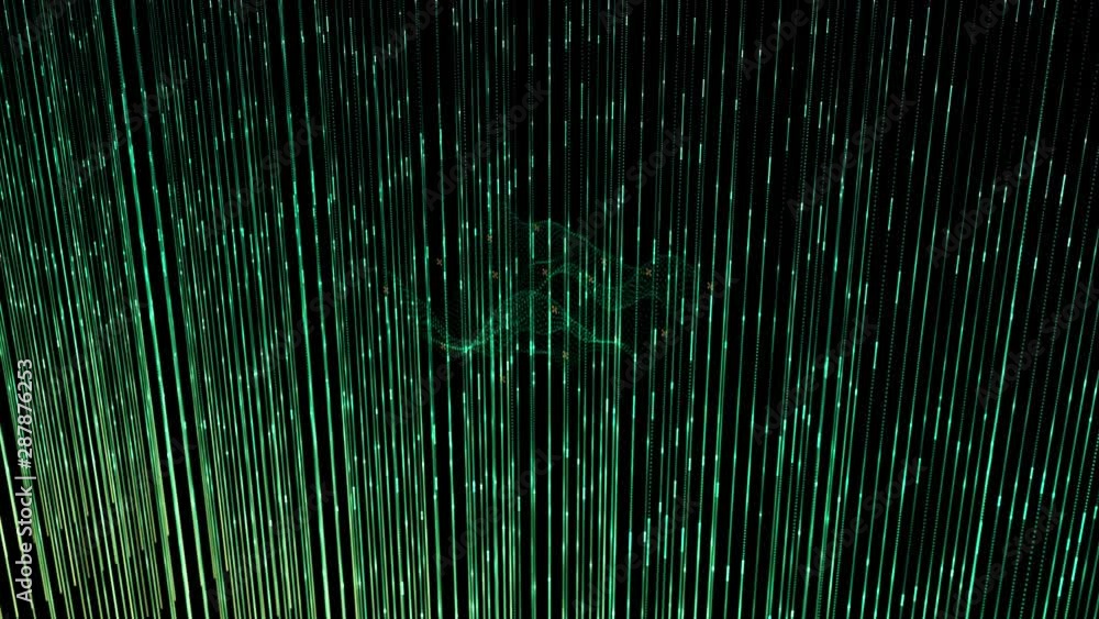 Poster abstract line stream on black.technology lines background