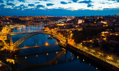 Fototapeta na wymiar Porto cityscape at night, Portugal