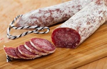 Sliced dry cured sausage Llonganissa