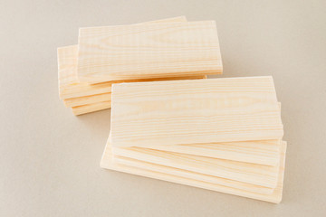 Two stacks of small planks.