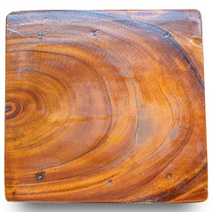 Obraz premium Wooden plate isolated on white background.