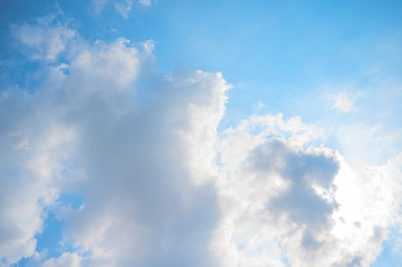 Blue sky and White cloud. clear blue sky with plain white cloud