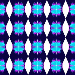 seamless wallpaper design pattern with bright turquoise, medium orchid and very dark blue colors