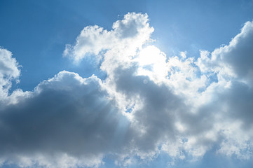 Blue sky and White cloud. clear blue sky with plain white cloud