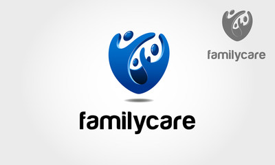 Family Care Vector Logo Template. Modern logo, simple and unique concept. This logo design for all creative business, consulting, any charity organization, social community activities, etc.
