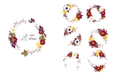 flower bouquet with geometric shape decoration for wedding banner , logo 