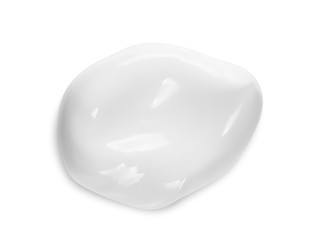 White cosmetic cream swatch isolated on white background. Lotion, balm, mask smear.  BB, CC cream...