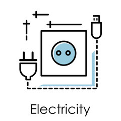 Bitcoin mining electricity isolated icon, socket and plug