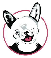Sweety dog head logo design vector
