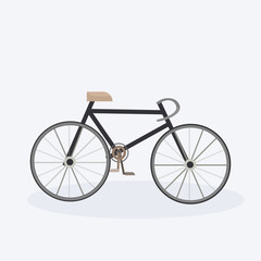 Modern bicycle stylish cartoon bike white background