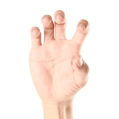 hand holding something like a bottle or can