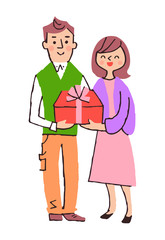 プレゼントをカップル