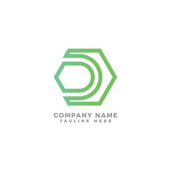 Hexagonal Letter D Logo Template