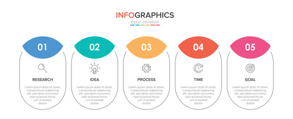 Infographic design with icons and 5 options or steps. Thin line vector. Infographics business concept. Can be used for info graphics, flow charts, presentations, web sites, banners, printed materials.