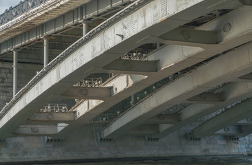 Naklejka premium modern reinforced concrete bridge, bottom view
