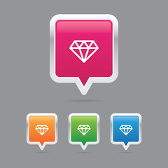 Modern Diamond Pin Marker Icons
