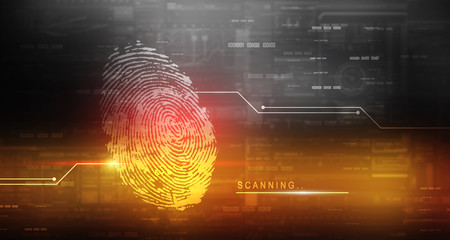Fingerprint Scanning Technology Concept 2d Illustration