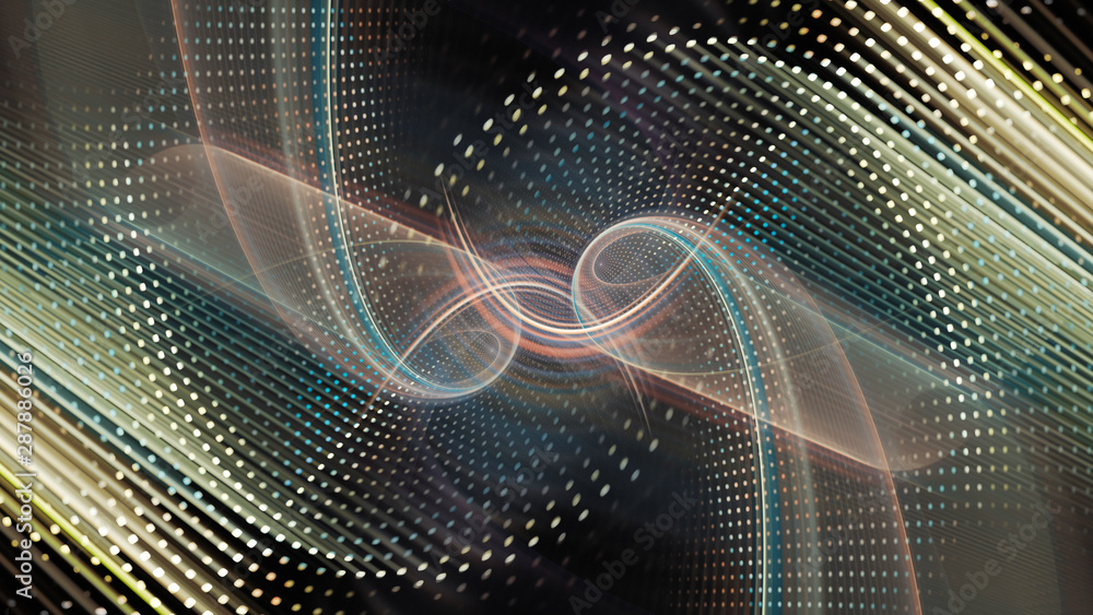 Poster abstract background element. fractal graphics series. three-dimensional composition of dynamic curve