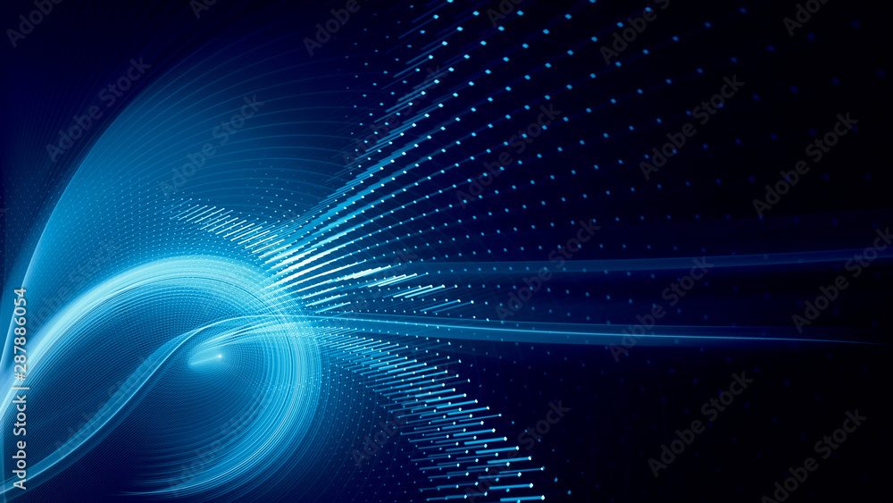 Aufkleber Abstract background element. Fractal graphics series. Three-dimensional composition of dynamic curves and mosaic halftone effects. Wide format high resolution image. 3d illustration.