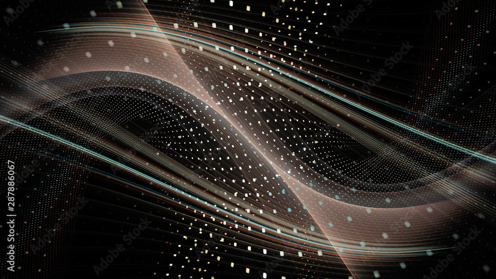 Poster abstract background element. fractal graphics series. three-dimensional composition of dynamic curve