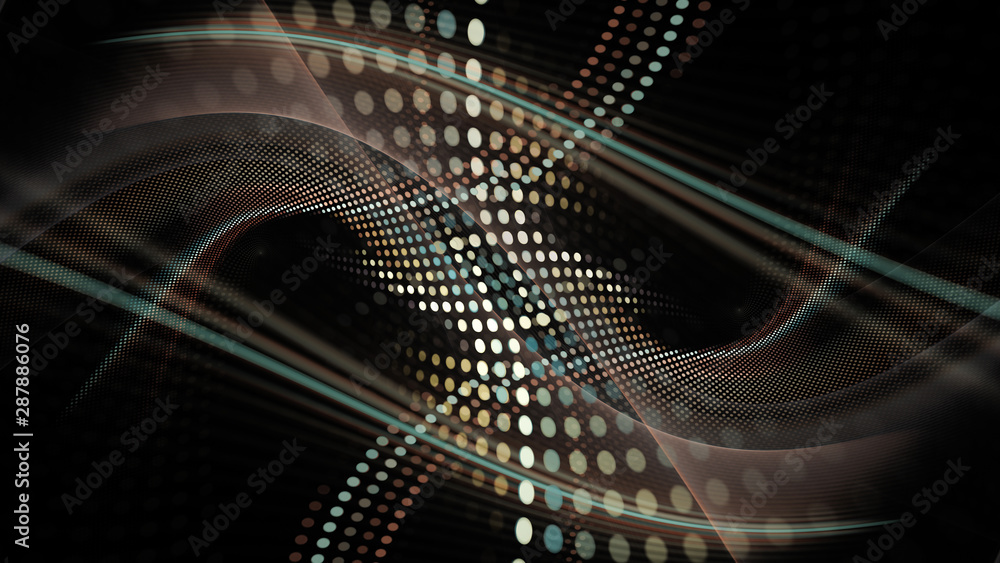 Poster abstract background element. fractal graphics series. three-dimensional composition of dynamic curve