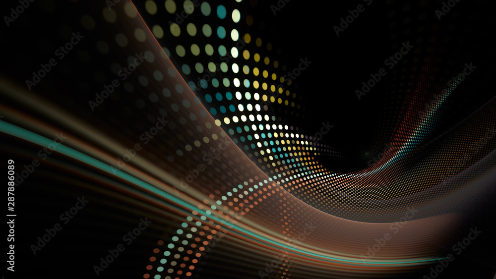 Poster abstract background element. fractal graphics series. three-dimensional composition of dynamic curve