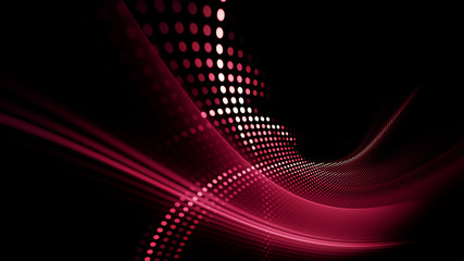 Obraz premium Abstract background element. Fractal graphics series. Three-dimensional composition of dynamic curves and mosaic halftone effects. Wide format high resolution image. 3d illustration.