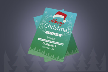 3D Illustration and the christmas party flyer