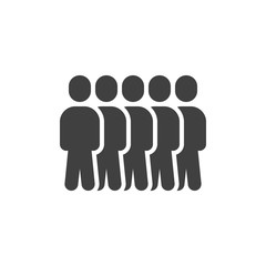Team group people vector icon. Staff filled flat sign for mobile concept and web design. Crowd of people glyph icon. Symbol, logo illustration. Vector graphics