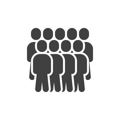 People, team group vector icon. Crowd of people filled flat sign for mobile concept and web design. Work group glyph icon. Symbol, logo illustration. Vector graphics