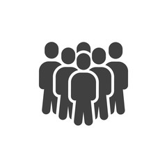 Team group leader vector icon. Crowd of people filled flat sign for mobile concept and web design. Staff glyph icon. Symbol, logo illustration. Vector graphics