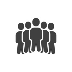 Teamwork vector icon. Crowd of people filled flat sign for mobile concept and web design. Team group glyph icon. Symbol, logo illustration. Vector graphics