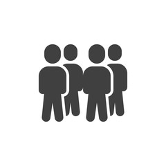 Group of four people vector icon. Staff teamwork filled flat sign for mobile concept and web design. Crowd of people glyph icon. Symbol, logo illustration. Vector graphics