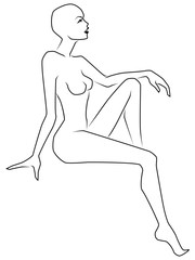 Naklejka premium Sensual lady sitting in beautiful pose