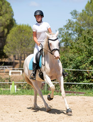 riding girl and horse