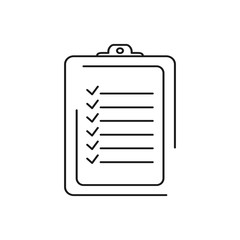 checklist document clipboard vector black linear flat style icon