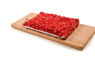 Chopped meat  isolated on white background.