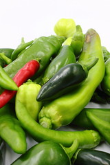 green and red chilli peppers
