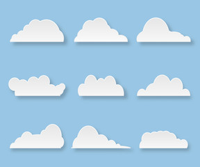 cartoon Messages in form of Clouds on blue